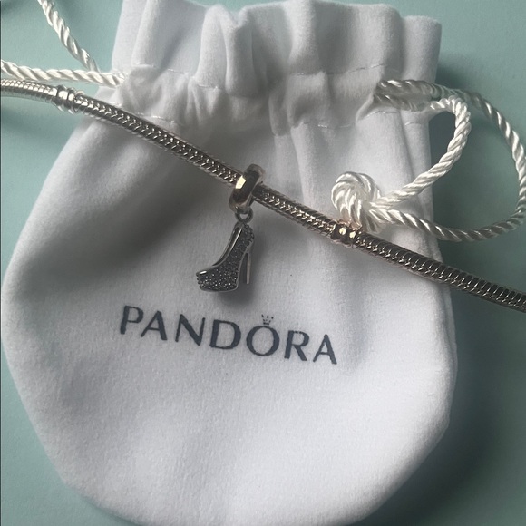 Pandora Silver High Heel Shoe Dangle Charm - Picture 2 of 2